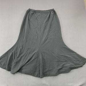 Oh My Gauze Skirt Womens 2 Gray Long A-Line Elastic Waist Cotton Boho Maxi